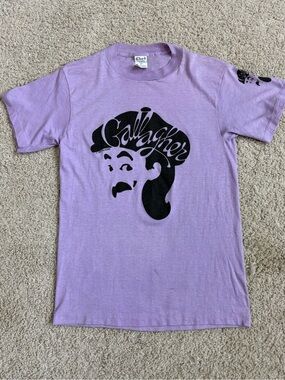 Vintage 1981 GALLAGHER Violet SINGLE STITCH Cotton/Polyester T-SHIRT